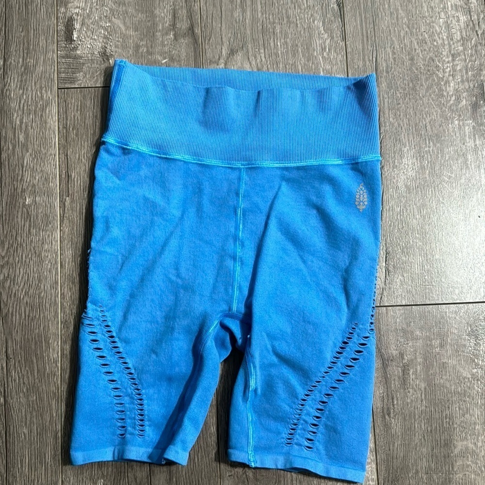 Free people movement blue biker shorts NWOT xs/s